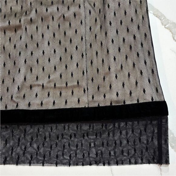 Tracy Reese | Black Taffetta Lace Mesh Skirt 8 - Picture 16 of 16